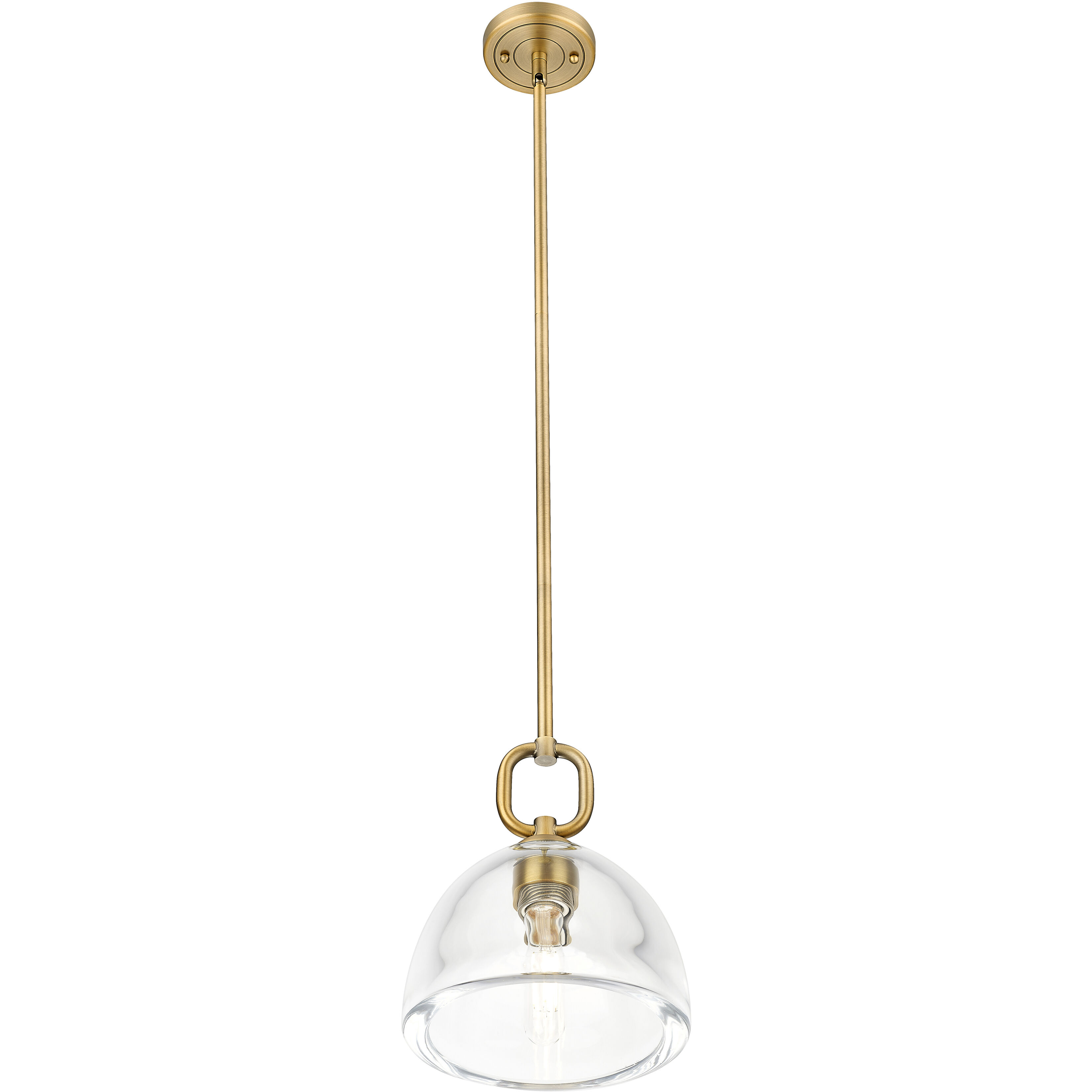 Downtown Urban Hudson 1 Light 8 inch Brushed Brass Mini Pendant Ceiling Light