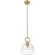 Downtown Urban Hudson 1 Light 8 inch Brushed Brass Mini Pendant Ceiling Light