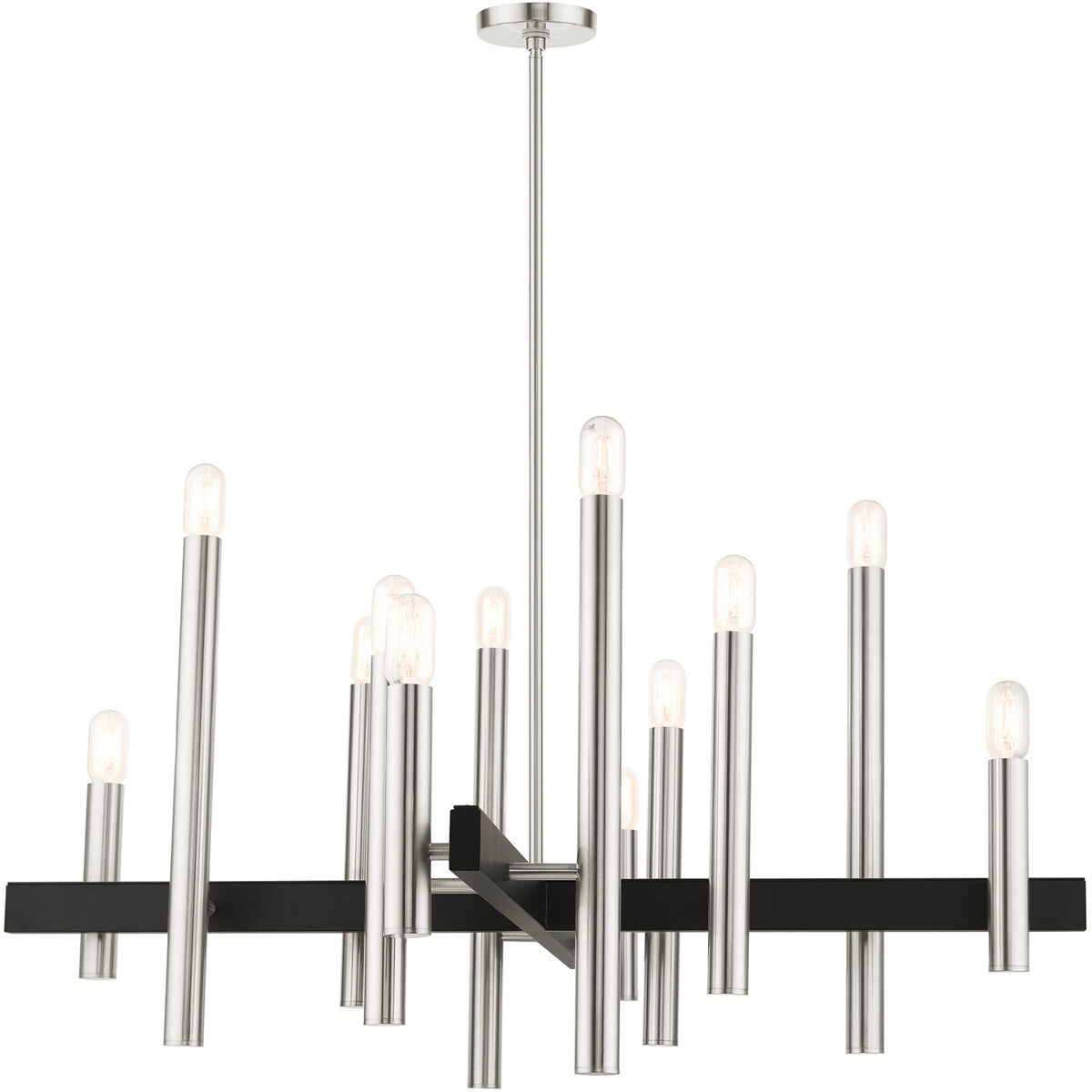 Helsinki 12 Light 44 inch Brushed Nickel Chandelier Ceiling Light