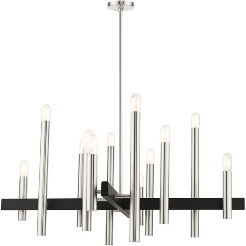 Helsinki 12 Light 44 inch Brushed Nickel Chandelier Ceiling Light