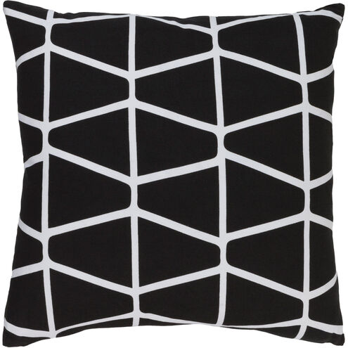 Somerset 22 X 22 inch Black and White Throw Pillow