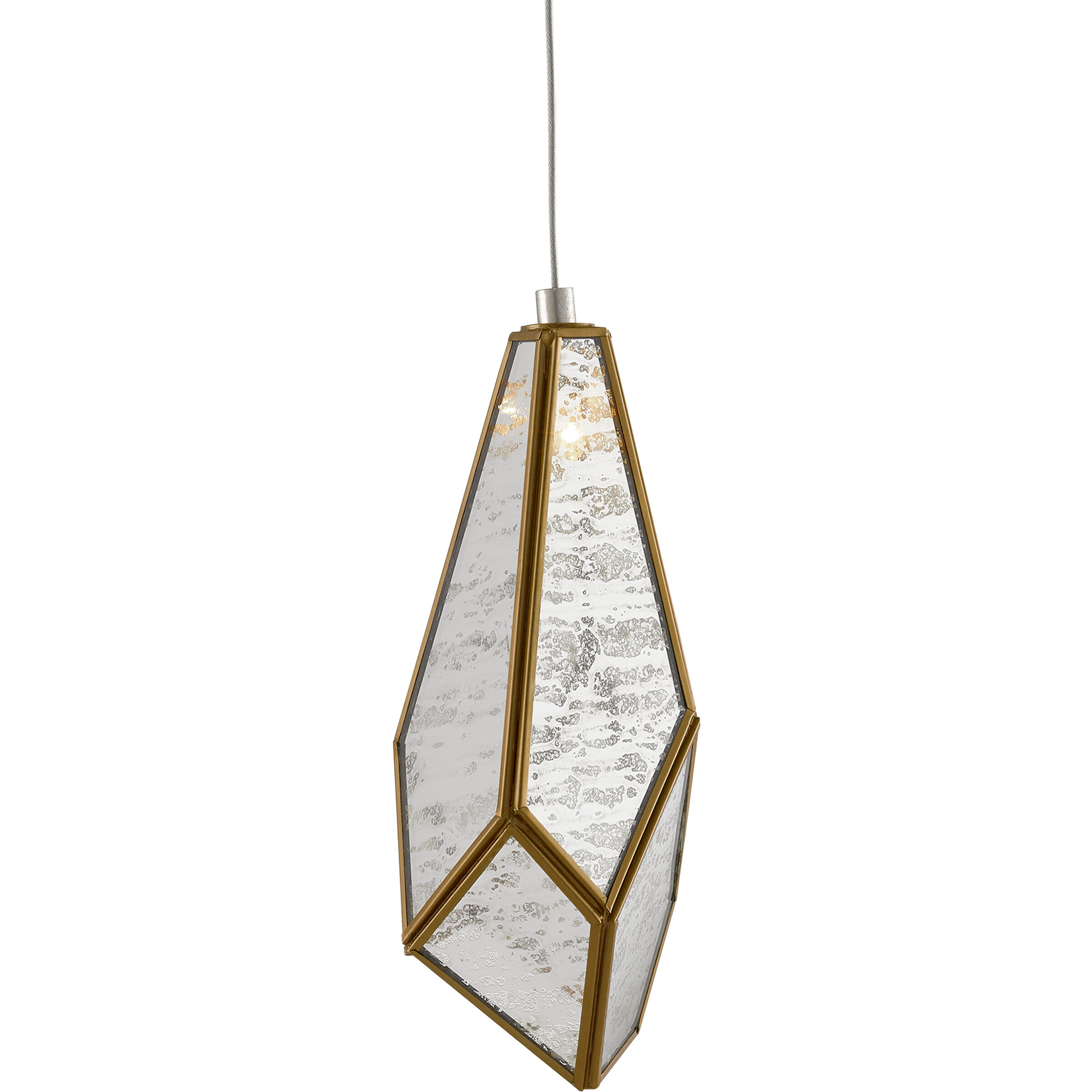 Glace 3 Light 9.5 inch Painted Silver/Antique Brass Multi-Drop Pendant Ceiling Light