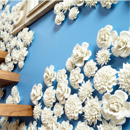 Flourishing Flowers Off White Glaze Wall Décor, Small