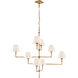 Alexa Hampton Jane 8 Light 47.75 inch Hand-Rubbed Antique Brass Offset Chandelier Ceiling Light, Large