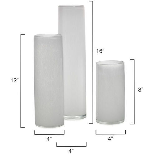 Gwendolyn 16 X 4 inch Vases in White Glass, Set of 3