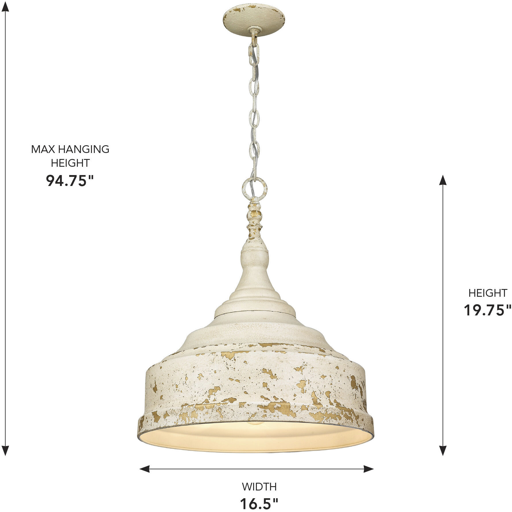 Keating Pendant Ceiling Light in Antique Ivory