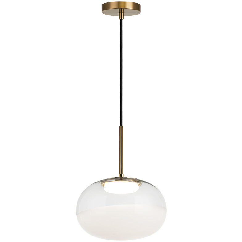 Jayce LED 11 inch Aged Gold Brass Pendant Ceiling Light in Aged Gold Brass and White