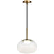 Jayce LED 11 inch Aged Gold Brass Pendant Ceiling Light in Aged Gold Brass and White