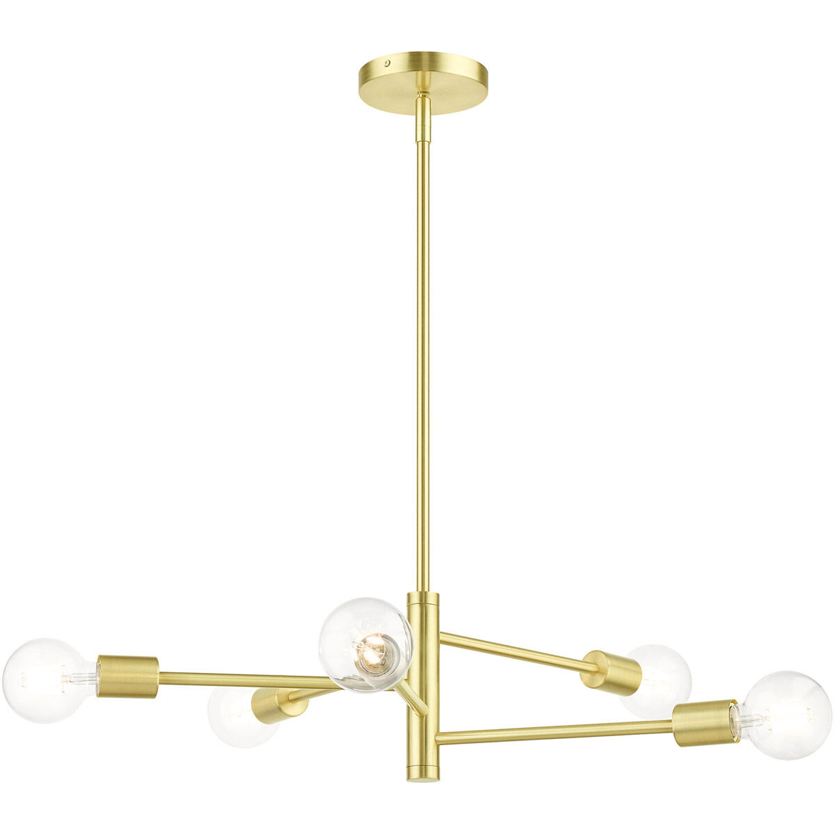 Bannister 5 Light 24 inch Satin Brass Chandelier Ceiling Light