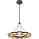 Maestro LED 32.25 inch Black and Gold Chandelier Ceiling Light in Black/Gold