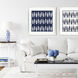Fish Pattern Blue and Beige and White Framed Art