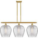 Ballston Norfolk LED 38.25 inch Satin Gold Island Light Ceiling Light in Clear Glass