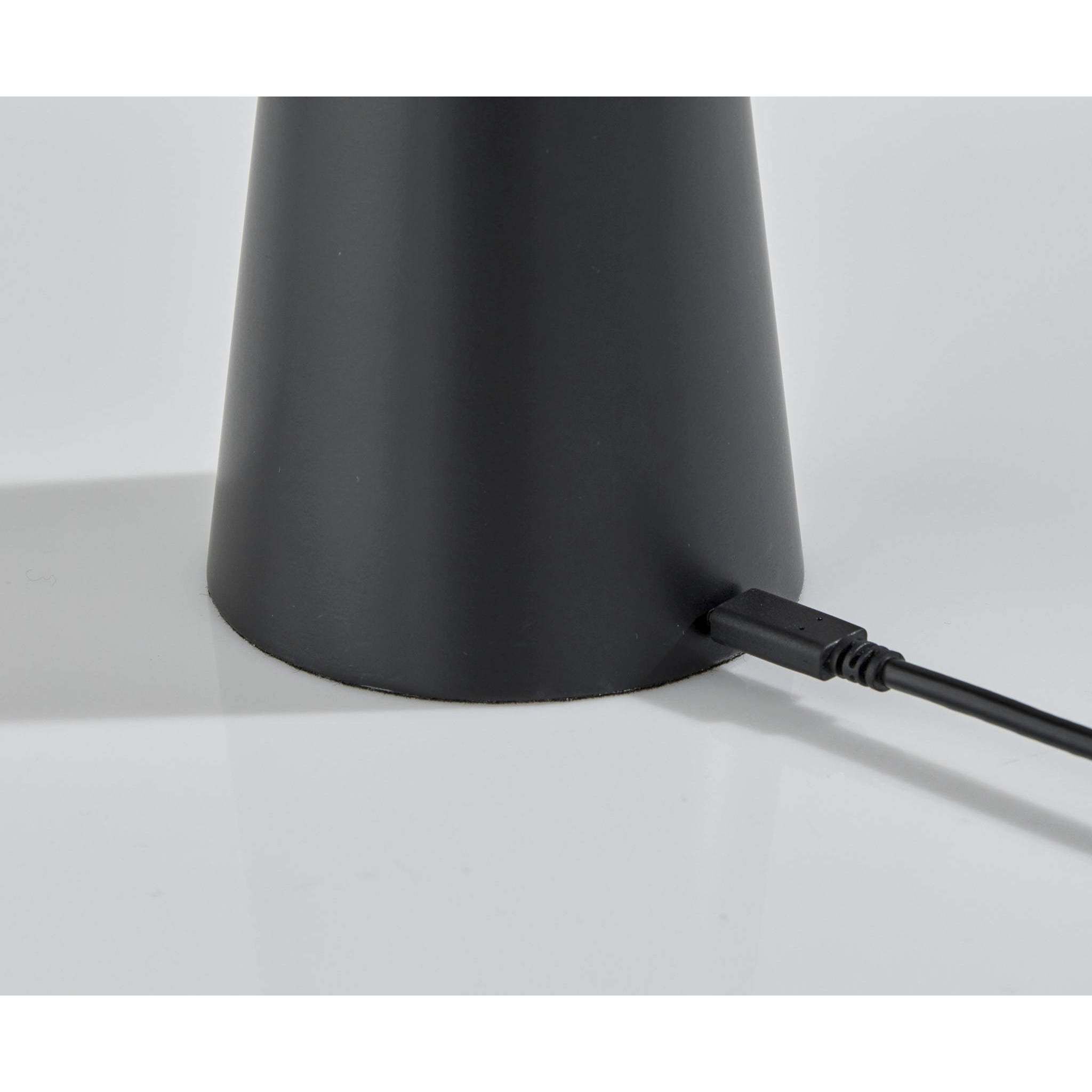 Jacky 12.5 inch 1.50 watt Black LED Cordless Table Lamp Portable Light