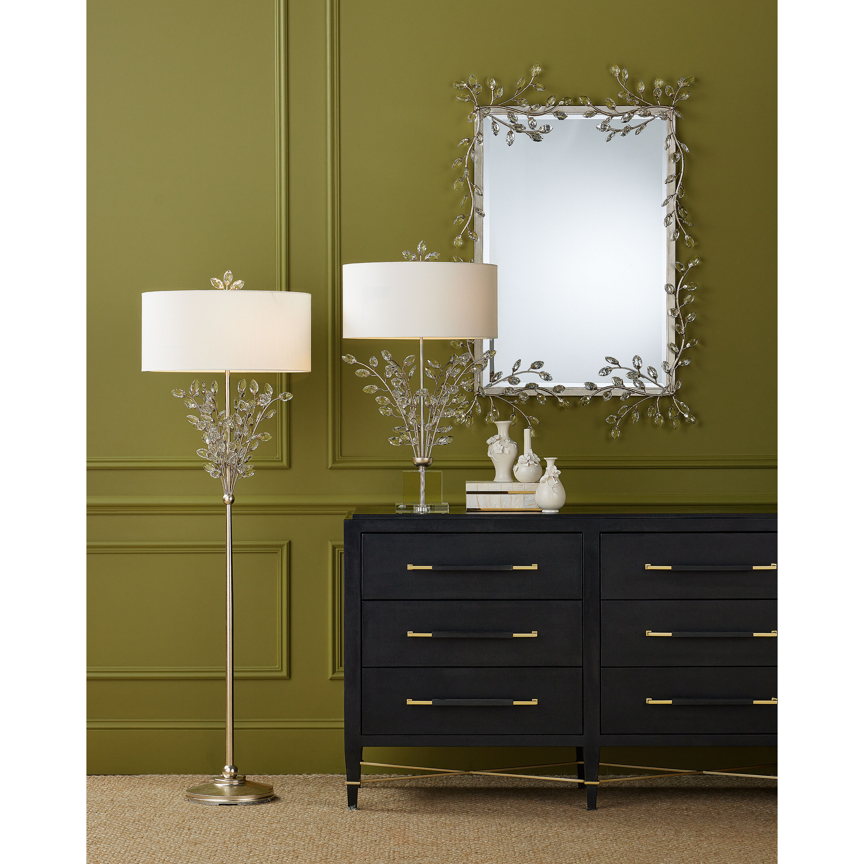 Forget-Me-Not 66 inch 100.00 watt Clear/Silver Leaf Floor Lamp Portable Light