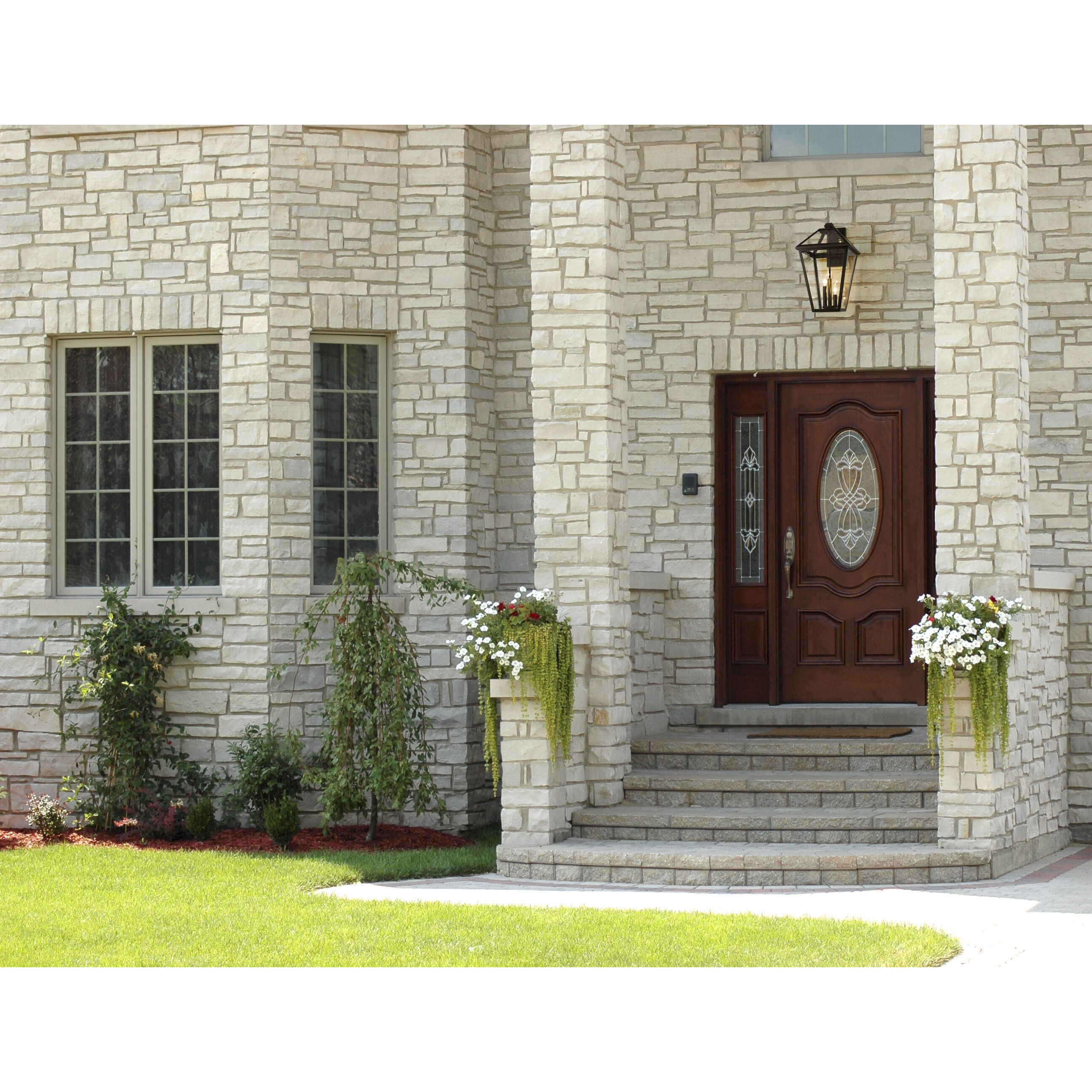 Talbot 3 Light 21.25 inch Oil Rubbed Bronze Outdoor Wall Light in Seedy Glass