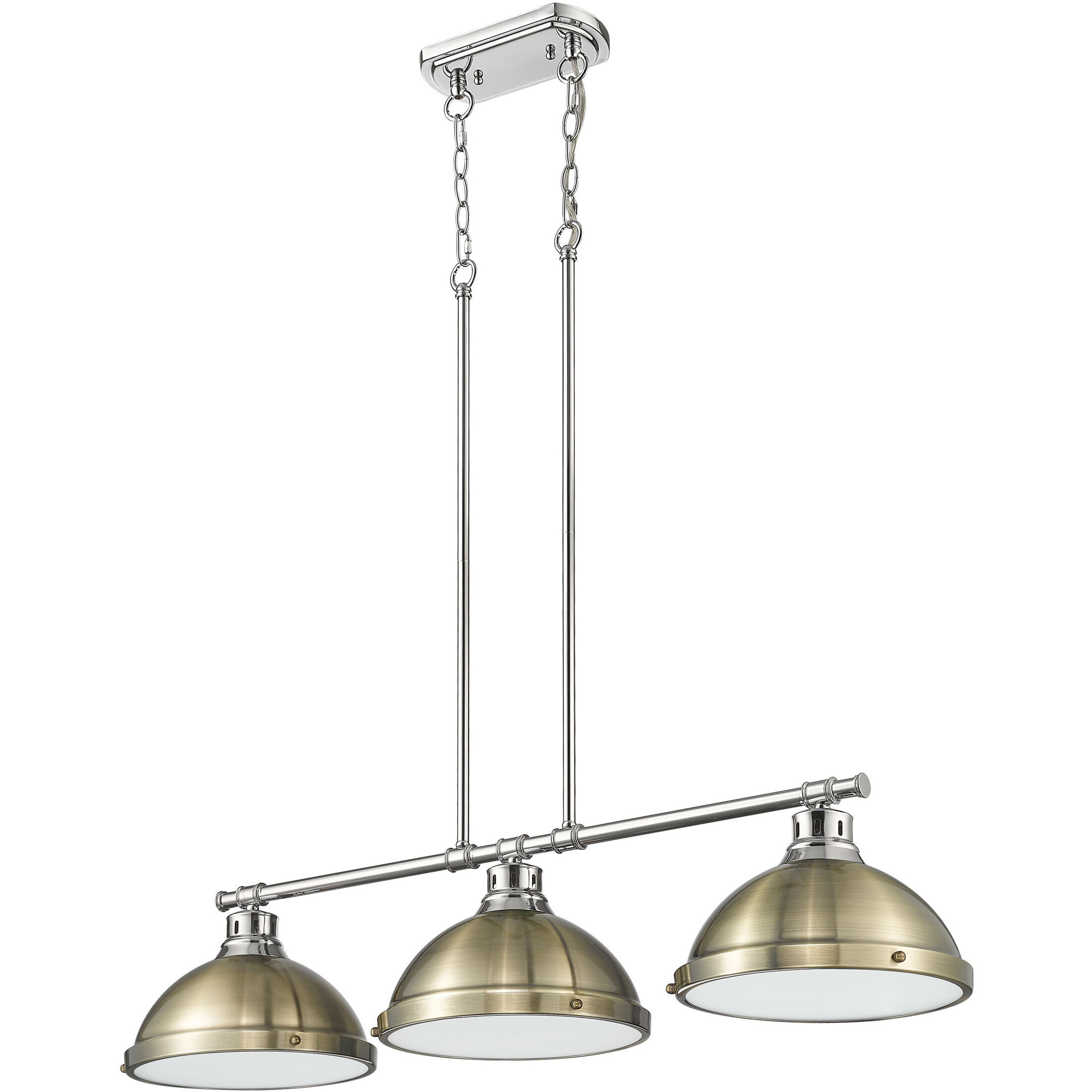 Yep Duncan Island Light Ceiling Light in Chrome, Aged Brass