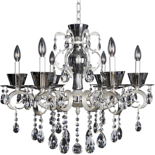 Locatelli 6 Light 29 inch Two Tone Silver Chandelier Ceiling Light in Firenze Clear