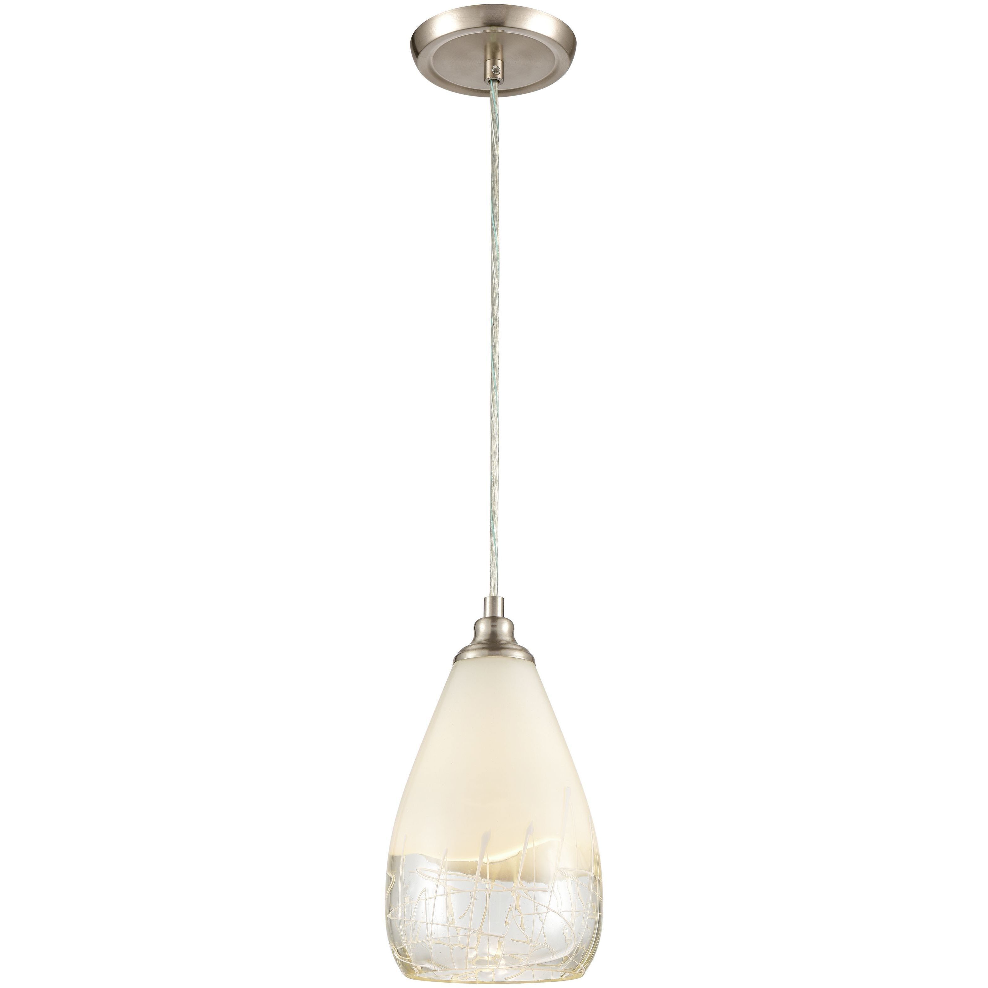 Sugarcoat 1 Light 6 inch White with Satin Nickel Mini Pendant Ceiling Light