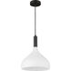 Alora Mood Belleview 1 Light 11.88 inch Matte Black Pendant Ceiling Light in Opal Glass