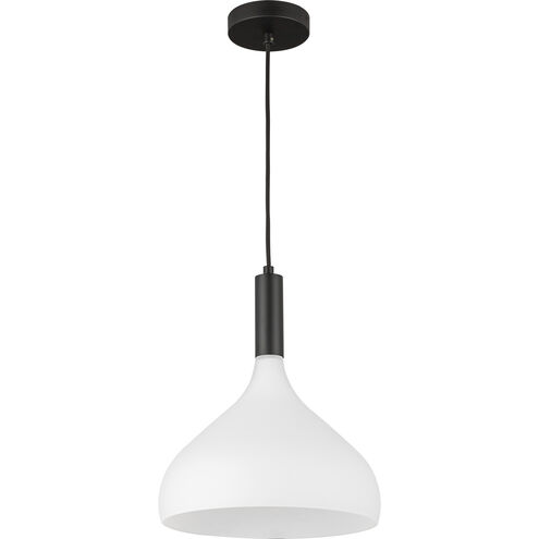 Alora Mood Belleview 1 Light 11.88 inch Matte Black Pendant Ceiling Light in Opal Glass