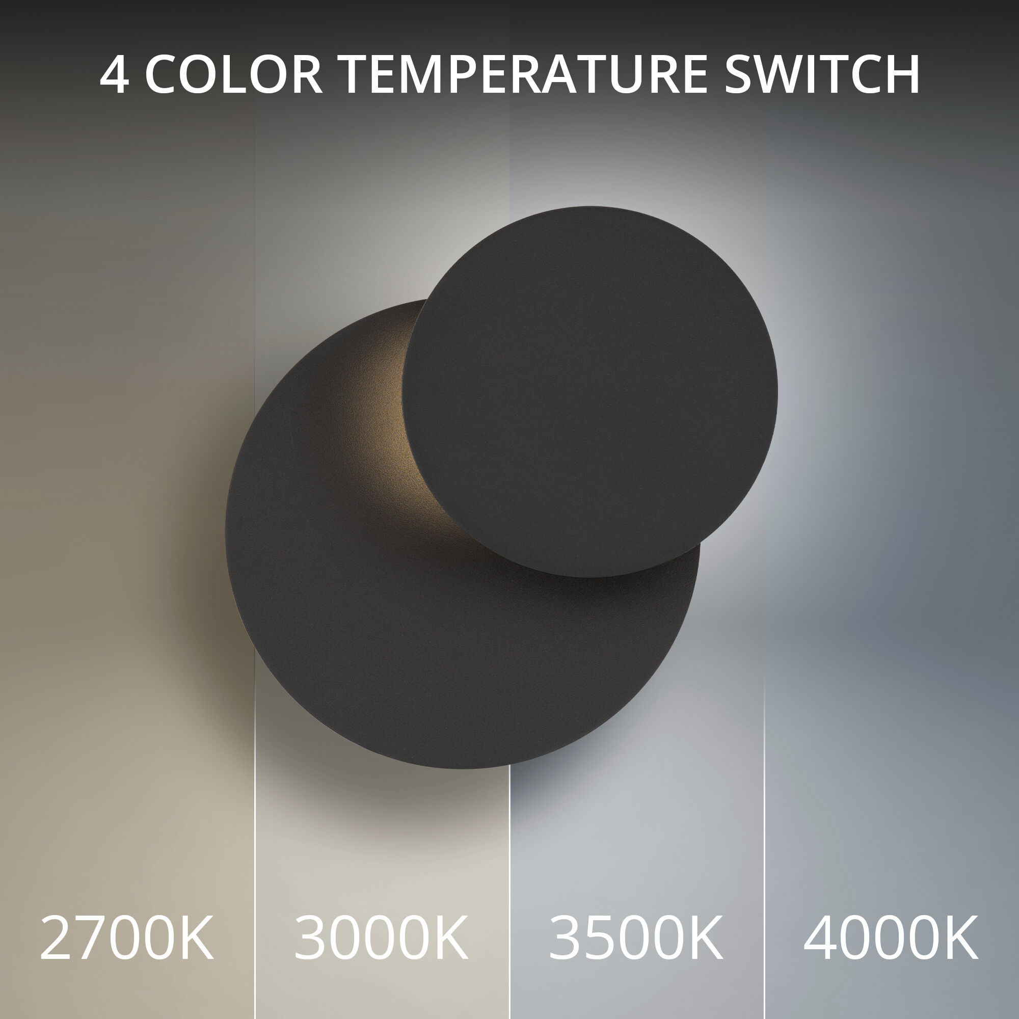 Moonglow Wall Sconce Wall Light in 2700K, Black, dweLED