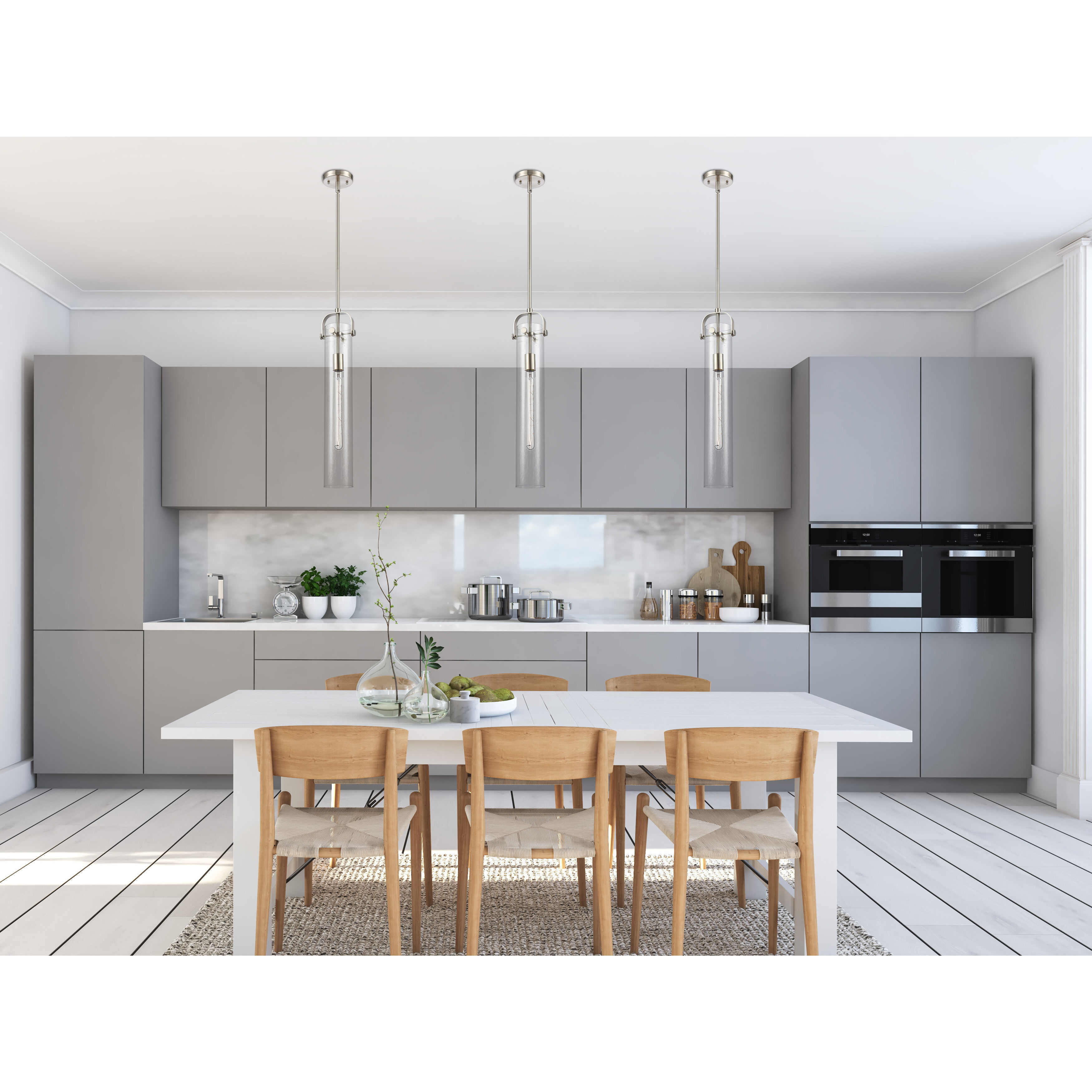 Restoration Pilaster 1 Light 5 inch Brushed Satin Nickel Mini Pendant Ceiling Light, Restoration