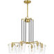 Arlo 6 Light 27 inch Black/Satin Brass Chandelier Ceiling Light