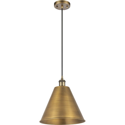 Ballston Cone 1 Light 12 inch Brushed Brass Mini Pendant Ceiling Light