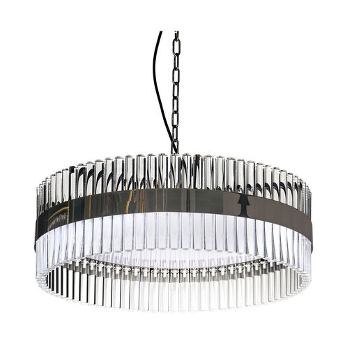 Metro 9 Light 24 inch Clear and Smokey Chrome Pendant Ceiling Light, Flambeau