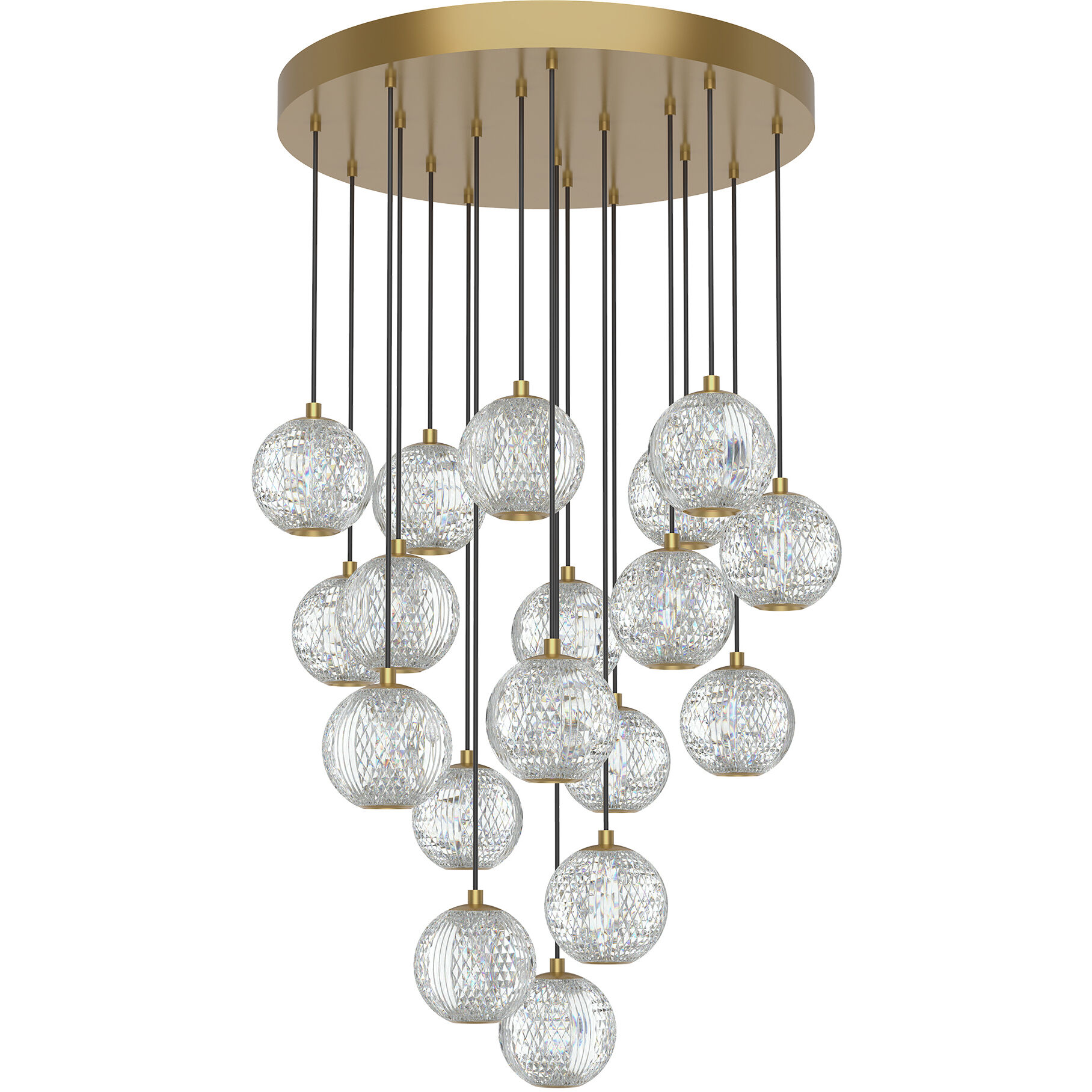 Marni LED 21.13 inch Natural Brass Multi Pendant Ceiling Light