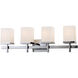 Tetra 4 Light 30 inch Polished Chrome Bath Vanity Wall Light in Satin White