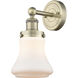 Bellmont Sconce Wall Light in Antique Brass, Matte White