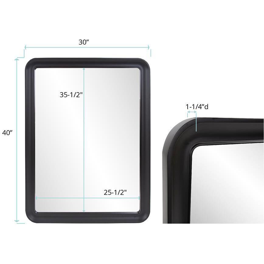 Joelle 40 X 30 inch Matte Black Mirror