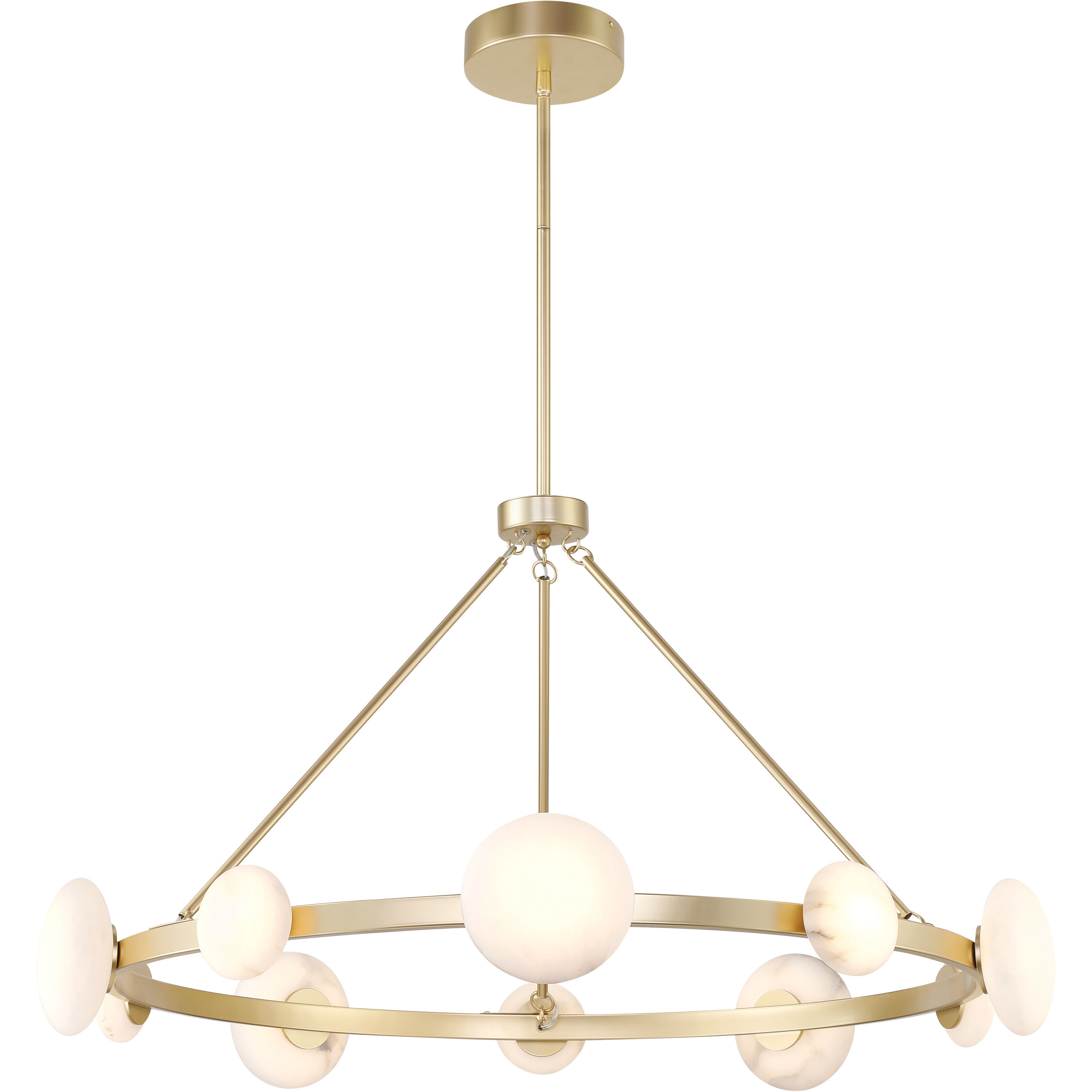 Zill LED 42.13 inch Lily Gold Chandelier Ceiling Light