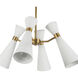 Alora Mood Blake 4 Light 24.13 inch White Chandelier Ceiling Light in White and Aged Gold