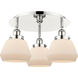 Fulton 3 Light 18.25 inch Polished Nickel Flush Mount Ceiling Light in Matte White