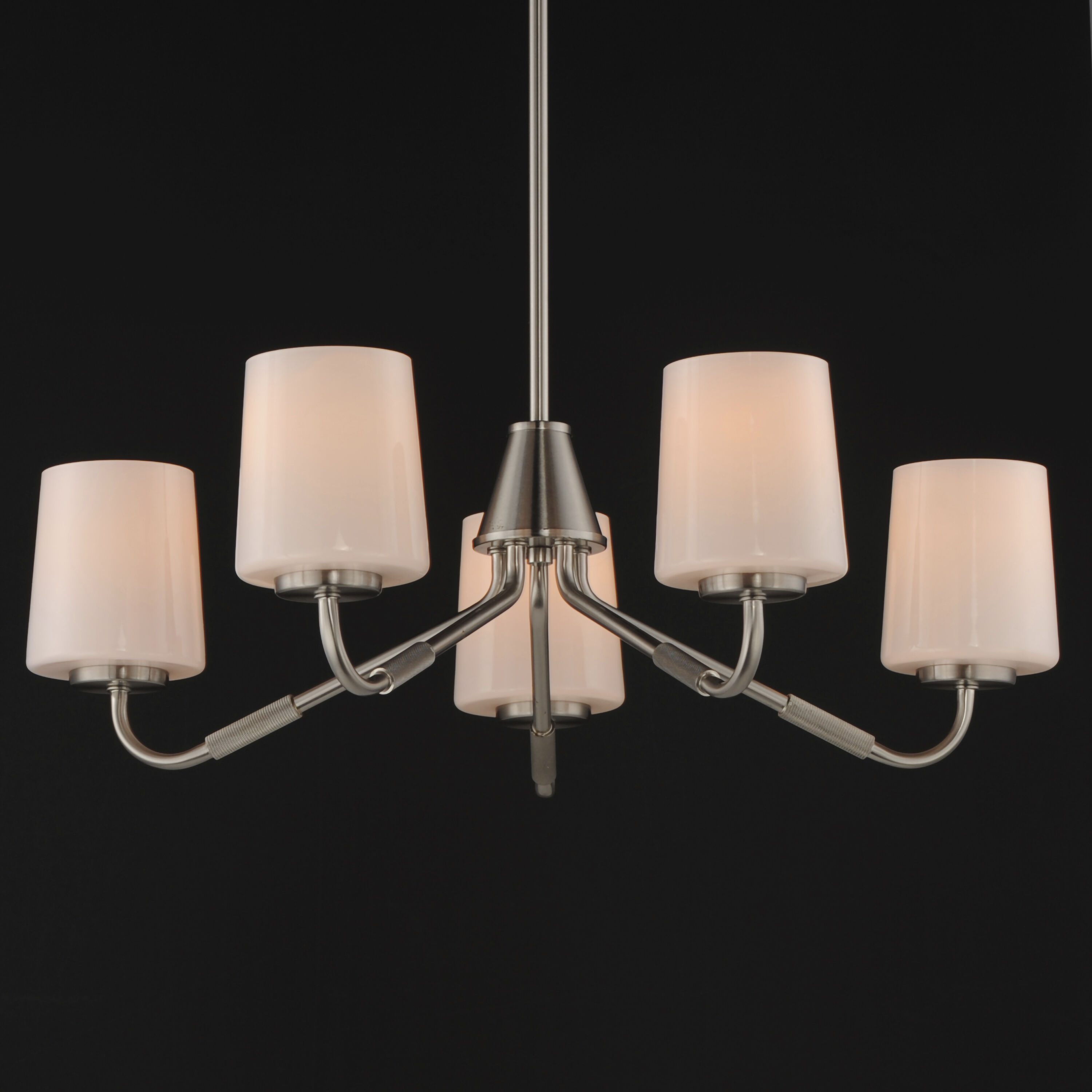 Durham 5 Light 26 inch Satin Nickel Single-Tier Chandelier Ceiling Light