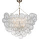Julie Neill Talia 8 Light 33 inch Plaster White and Clear Swirled Glass Semi-Flush Mount Ceiling Light