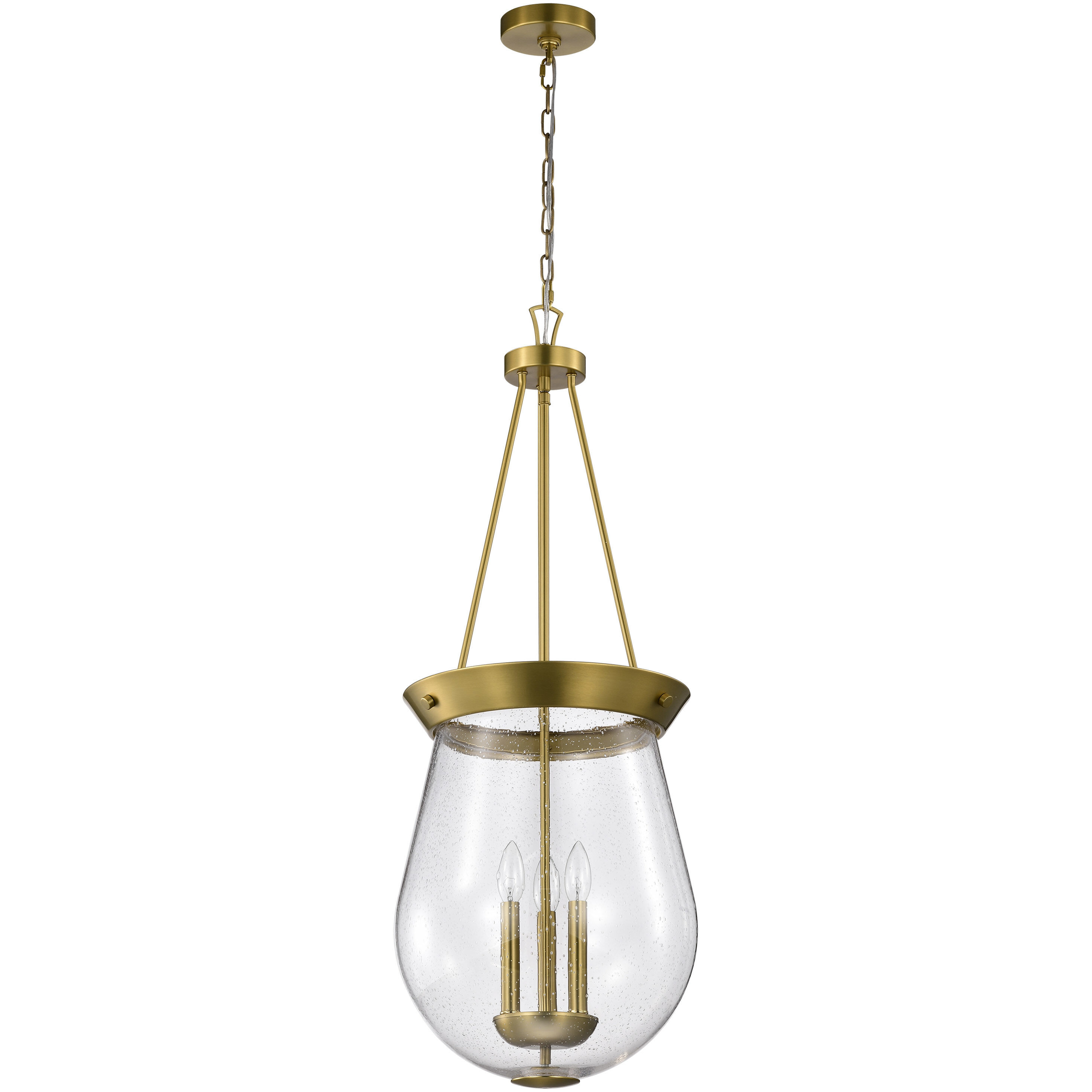 Boliver 3 Light 14.13 inch Vintage Brass Pendant Ceiling Light