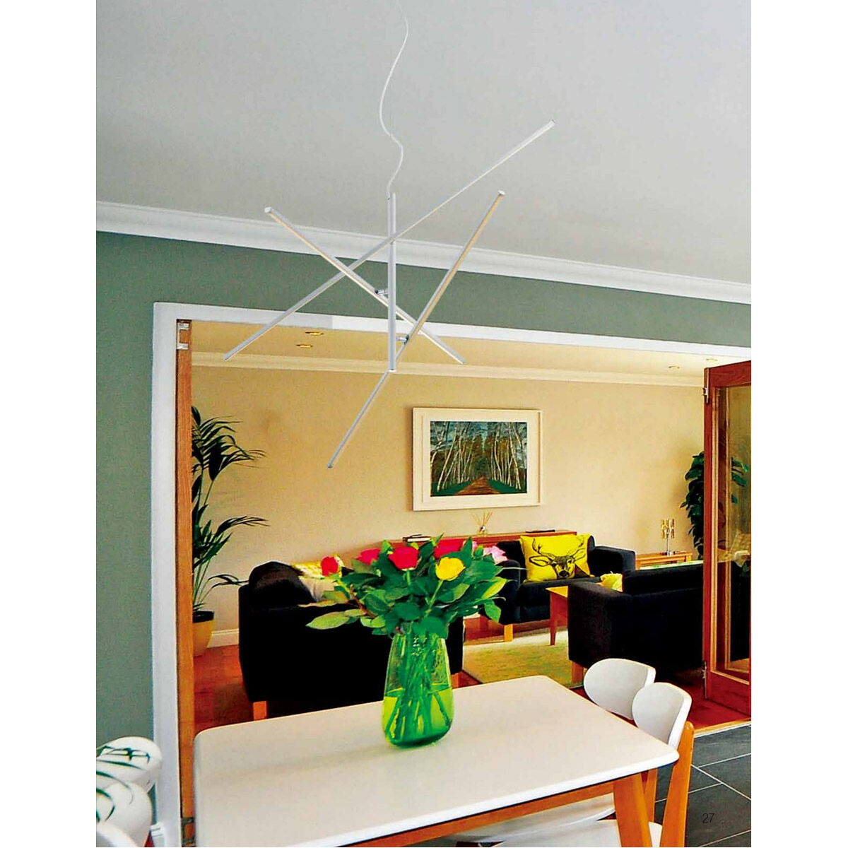 Tiriac 40 inch Satin Nickel Pendant Ceiling Light