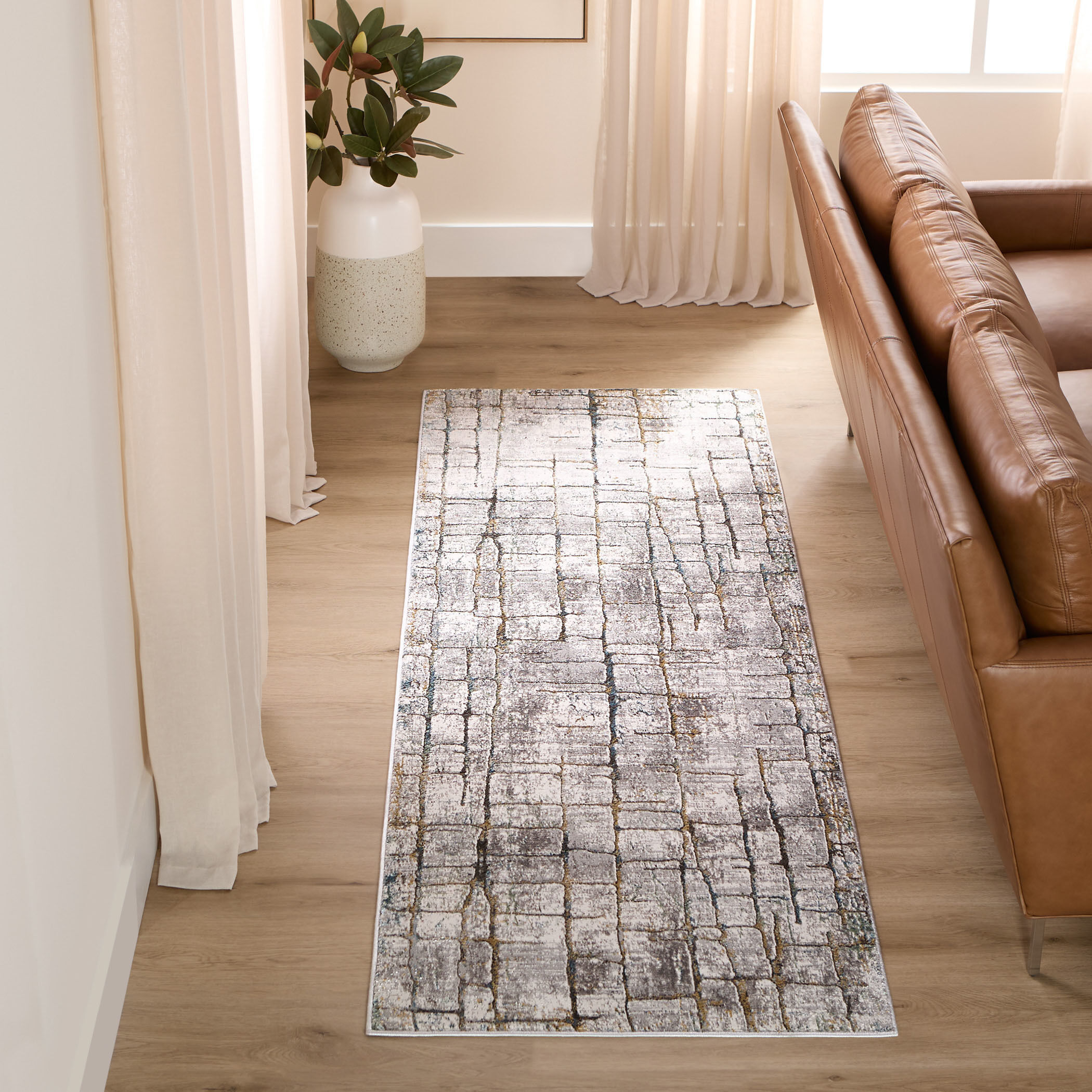 Adara 94 X 32 inch Mineral Tones Rug in 2 x 8
