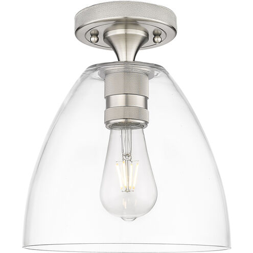 Downtown Urban Crown Point 1 Light 9 inch Satin Nickel Flush Mount Ceiling Light