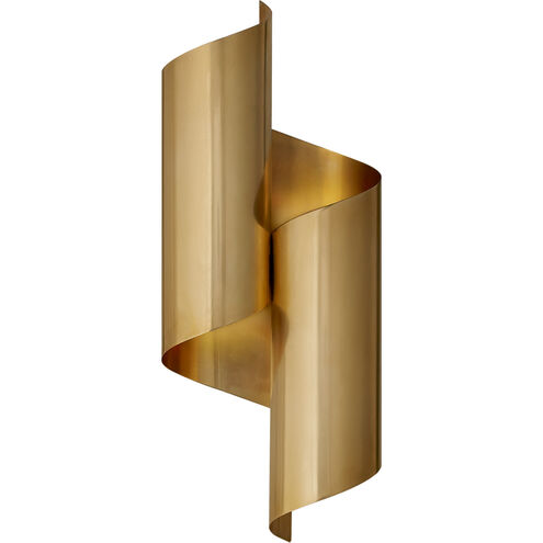 AERIN Iva 2 Light 7 inch Hand-Rubbed Antique Brass Wrapped Sconce Wall Light, Medium