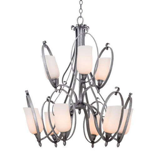 Kalco Lighting Mateo 9 Light Chandelier in Flecked Iron 7241FI