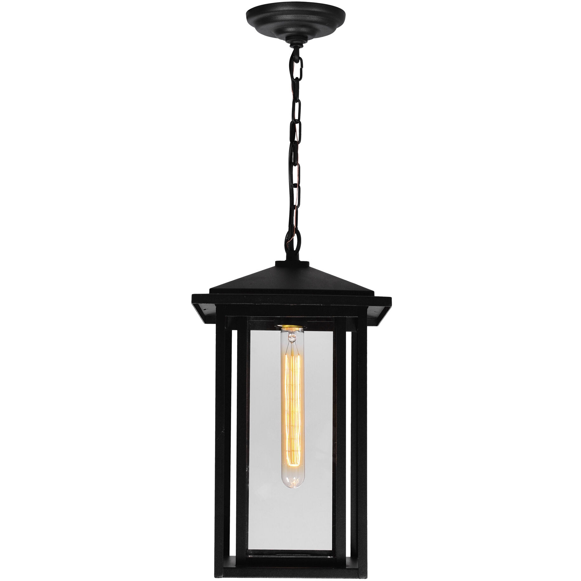 Crawford 1 Light 9 inch Black Outdoor Hanging Light