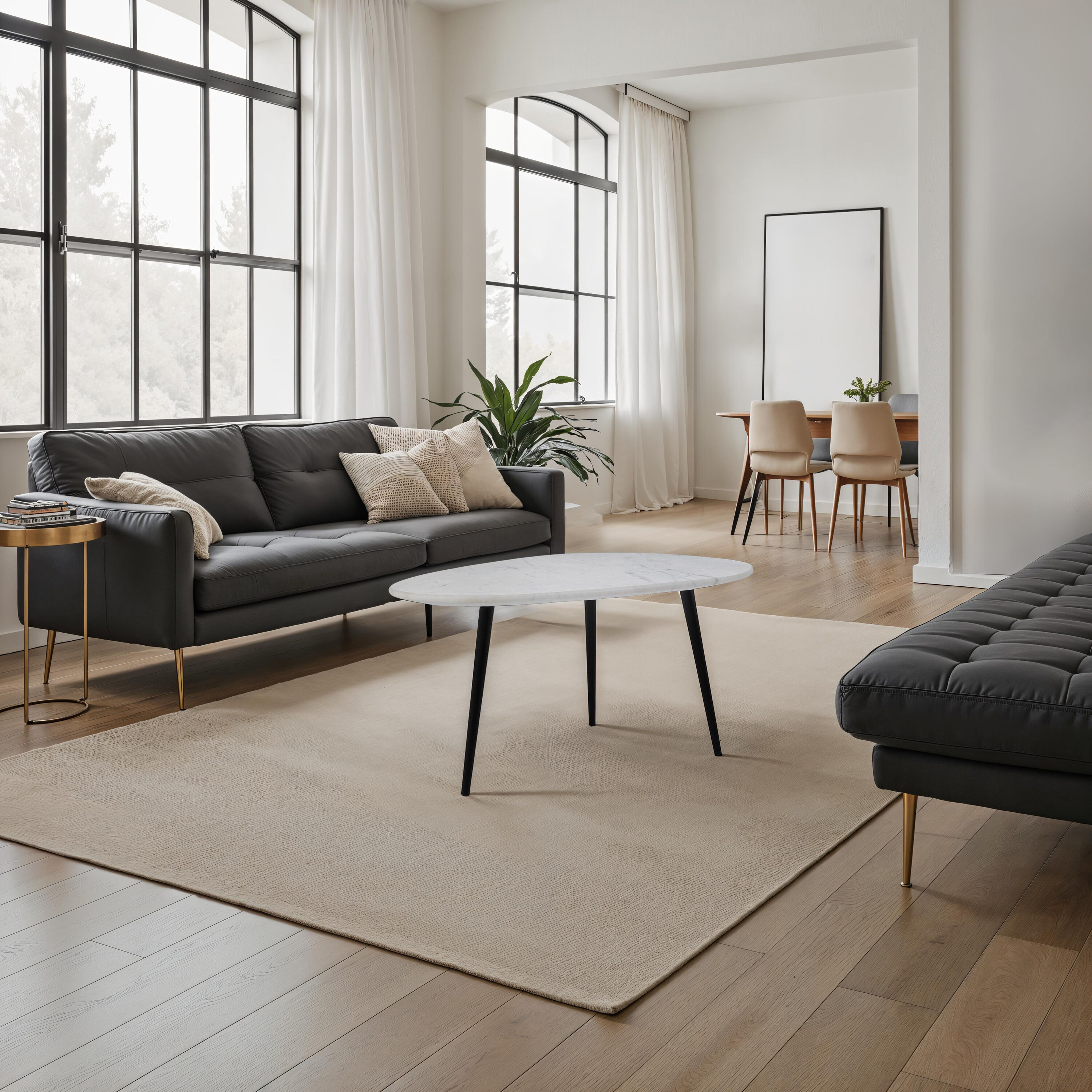 Keely 23.75 X 17 inch White and Matte Black Coffee Table