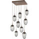 Meteo LED LED Burnished Bronze Chandelier Ceiling Light, Square Multi-Pendant