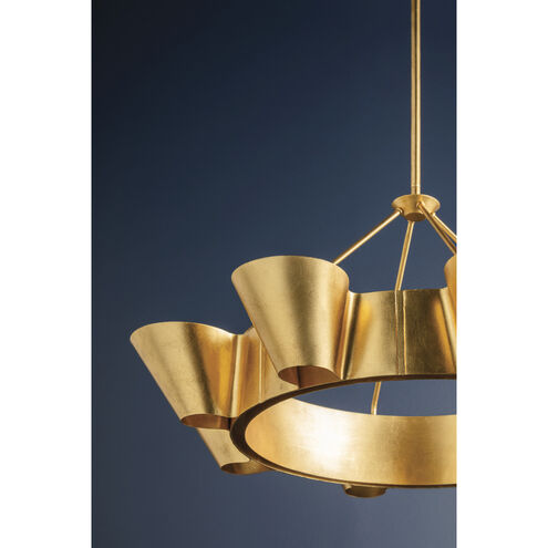 Reeve 8 Light 37.5 inch Vintage Gold Leaf Chandelier Ceiling Light