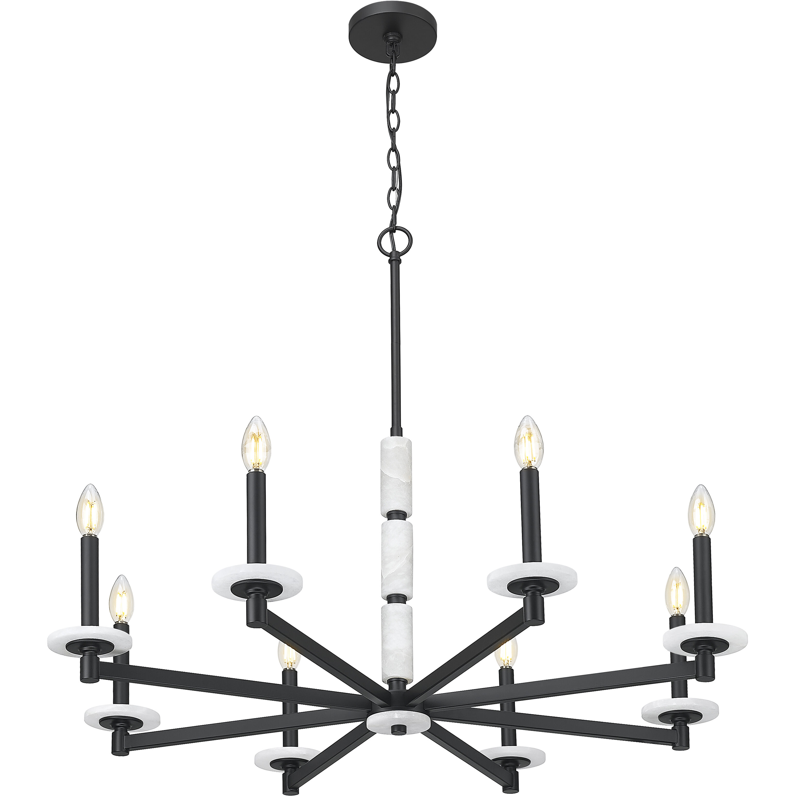 Kaden 8 Light 36.5 inch Matte Black Chandelier Ceiling Light