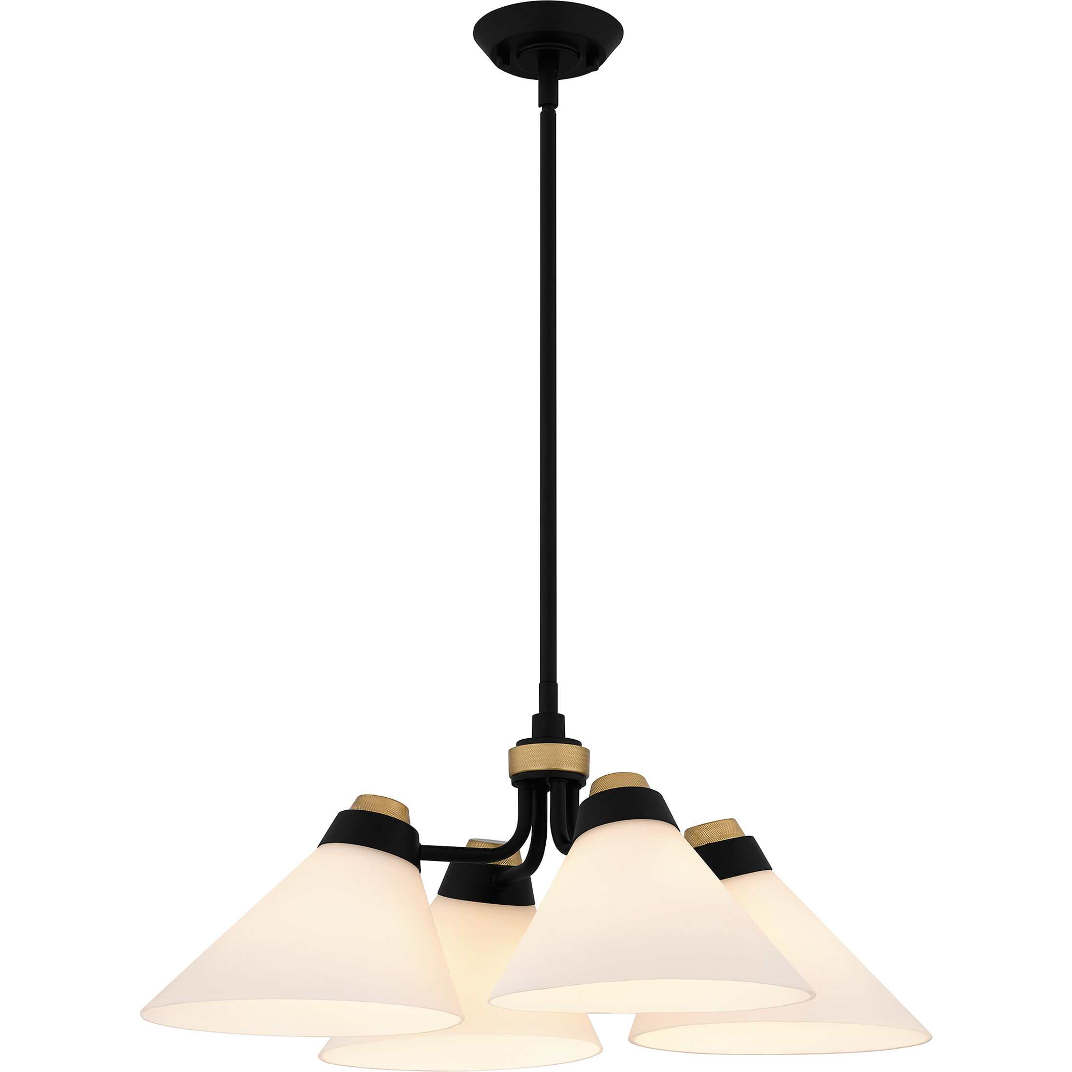 Graft 4 Light 24.5 inch Matte Black Pendant Ceiling Light, Large